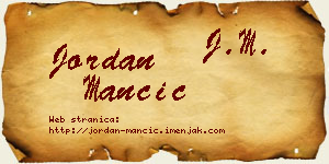 Jordan Mančić vizit kartica